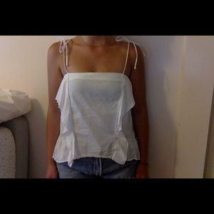 Zara structured white top with ties
